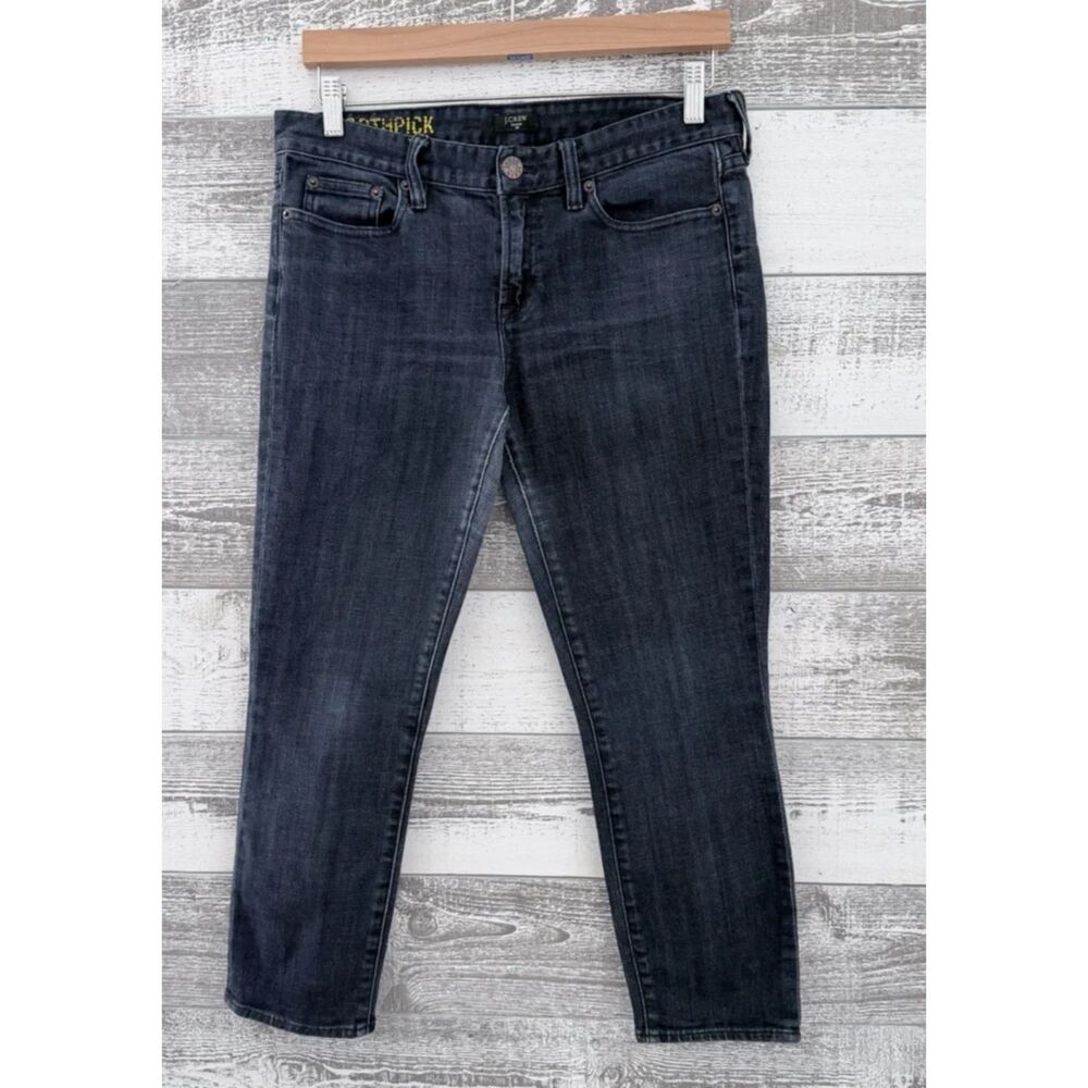 J. Crew Toothpick Stretch Short Jeans Mid-Rise Slim Women's Sz 31 (Fit 31x25)
